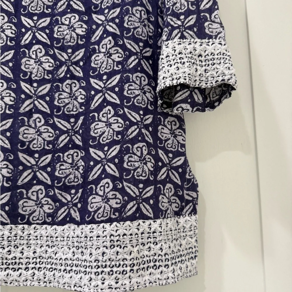Sigrid Olsen Blue and White Tunic Top - Picture 2 of 6
